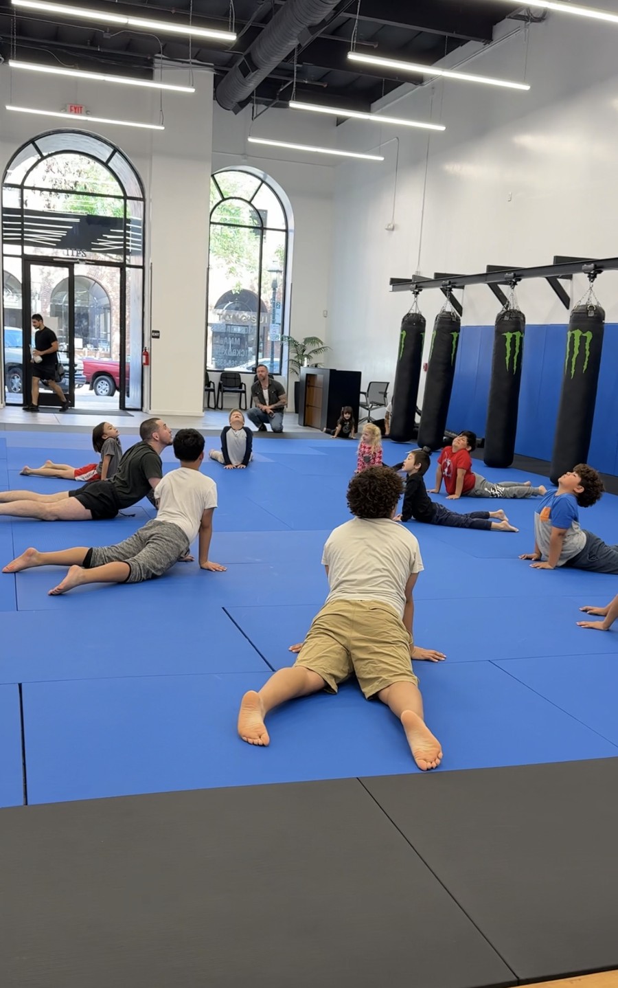 Kids class stretching